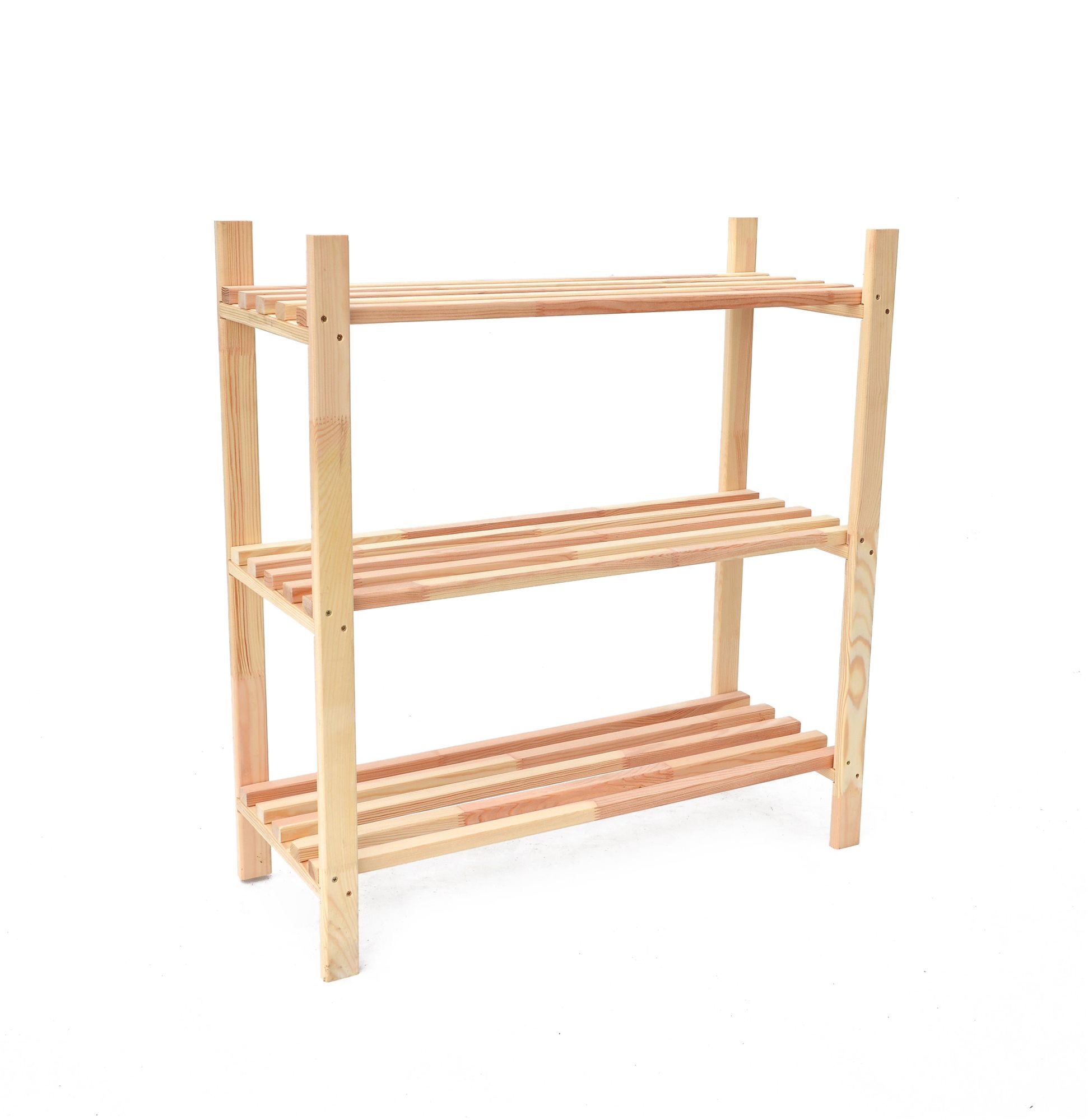 ROJAPLAST Polcos állvány, fa, 80×75×30 cm, 3 polc