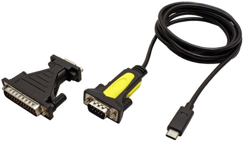 OEM USB C (M) Cable Adapter -> 1x RS232 (MD9), + FD9 / MD25 Reducer - Adapter - Main image