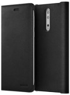 Nokia 8 Leder Flip Cover Black - Handyhülle