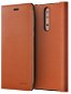 Nokia 8 Leather Flip Cover Tan Brown - Mobiltelefon tok