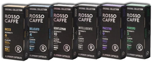 ROSSO CAFFE 6 types of coffee capsules, Nespresso compatible, 6 × 10 pcs - Kávové kapsle - Main image