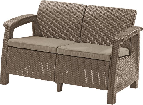 Allibert Bench CORFU LOVE SEAT cappucino - Garden Bench - Main image