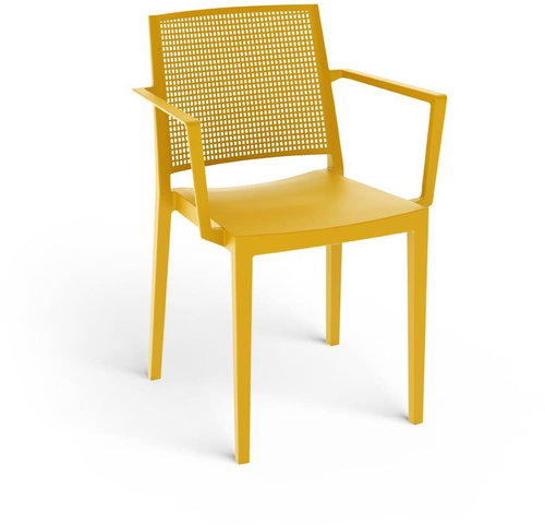 ROJAPLAST Garden chair GRID ARMCHAIR, mustard yellow - Garden Chair - Main image