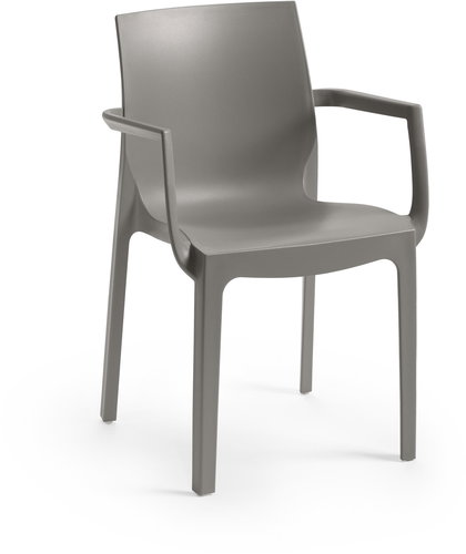 ROJAPLAST Garden chair EMMA ARMCHAIR, grey - Garden Chair - Main image