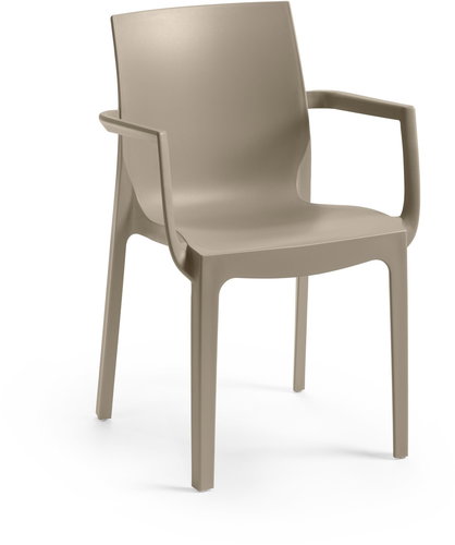 ROJAPLAST Garden chair EMMA ARMCHAIR, taupe - Garden Chair - Main image