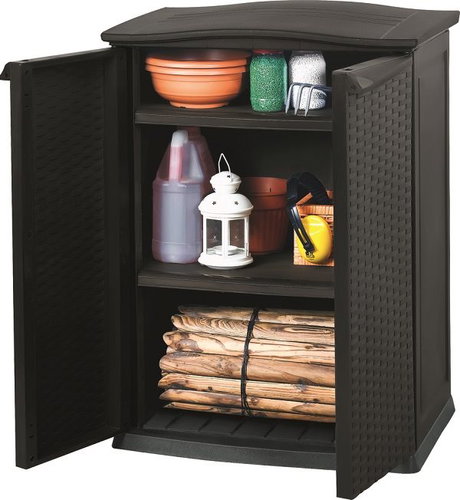 KETER RATTAN STYLE BASE SHED case - Garden Storage Cabinet - Main image