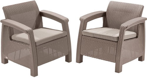 ALLIBERT CORFU DUO, Cappucino - Garden Armchair - Main image