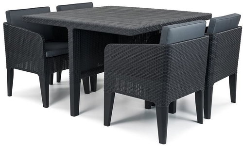 ALLIBERT COLUMBIA 5 Graphite - Garden Furniture - Main image