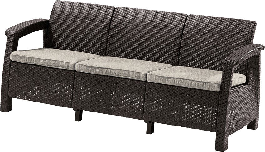 KETER CORFU LOVE SEAT MAX Kerti pad, barna, 182 cm