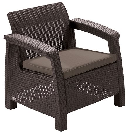ALLIBERT Armchair CORFU brown - Garden Armchair - Main image