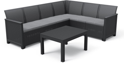 KETER Garden furniture set EMMA, grey - Garden Furniture - Main image