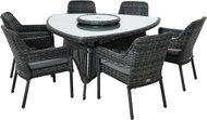 Rojaplast Riverside rattan dining set anthracite - Garden Furniture