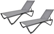 Rojaplast deckchairs ZWL-515 Duo grey - Garden Lounger