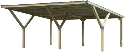 Weka Wooden carport Y 612 (5,9 × 6 m) - Car Shelter - Main image