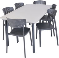ROJAPLAST Garden furniture set ITALIA DINING garden table 1 + 6 garden chairs AIRE - Garden Furniture