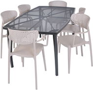 ROJAPLAST Set zahradního nábytku ZWMT-24 zahradní stůl 1 + 6 zahradních židlí AIRE ARMCHAIR - Zahradní nábytek