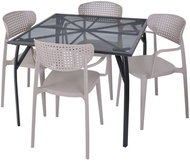 ROJAPLAST Garden furniture set ZWMT-90 garden table 1 + 4 garden chairs AIRE ARMCHAIR - Garden Furniture