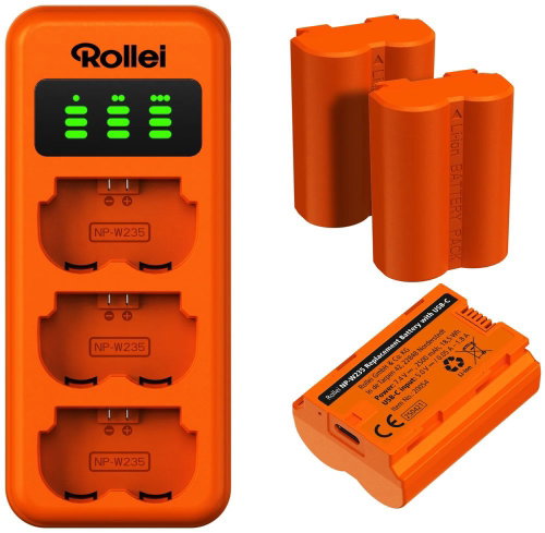 Rollei nabíječka pro 3 baterie + 3× baterie NP-W235 - Charger - Main image