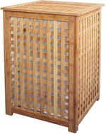 MSV Bamboo laundry basket, with white bag, 58cm - Laundry Basket