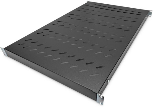 Roline 19" shelf, 1U, 700 mm, max. 50 kg, black - Shelf - Main image