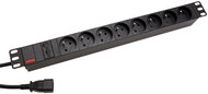 Roline 19" power panel 1U, 8 × socket CZ, fork C14, black, 2 m - Surge Protection Socket Strip