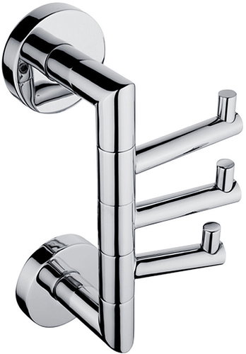 Nimco Stainless steel hanger 3 hooks - no drilling Unix chrome UN-13099-26 - Bathroom Hook - Main image