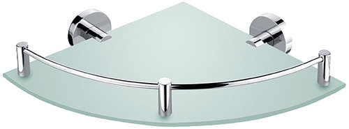 Nimco Corner bathroom and shower shelf with railing - glass metal Unix UN-13091RA-26 - Bathroom Shelf - Main image