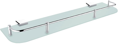 Nimco Bathroom and shower shelf 50 cm with railing - glass metal Kibo Ki-14091AX-50-26 - Bathroom Shelf - Main image