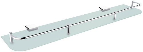 Nimco Bathroom and shower shelf 60 cm with railing - glass metal Kibo Ki-14091AX-60-26 - Bathroom Shelf - Main image