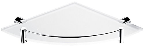 Nimco Corner bathroom and shower shelf with railing - glass metal Bormo BR-11091RBX-26 - Bathroom Shelf - Main image