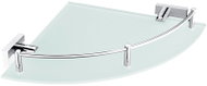 Nimco Corner bathroom and shower shelf with railing - glass metal Keira KE-22091RA-26 - Bathroom Shelf