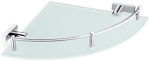 Nimco Corner bathroom and shower shelf with railing - glass metal Keira KE-22091RA-26 - Bathroom Shelf - Main image