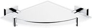 Nimco Corner bathroom and shower shelf with railing - glass metal Keira KE-22091RBX-26 - Bathroom Shelf