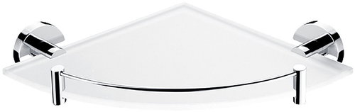 Nimco Corner bathroom and shower shelf with railing - glass metal Unix UN-13091RBX-26 - Bathroom Shelf - Main image