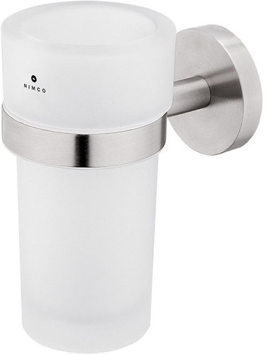 Nimco Stainless steel toothbrush holder without drilling - Unix frosted glass container UNM-13058KN-10 - Toothbrush Holder - Main image