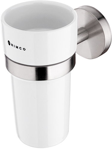 Nimco Stainless steel toothbrush holder without drilling - ceramic container Unix matte UNM-13058KN-10 - Toothbrush Holder - Main image