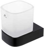 NIMCO Nikau black toothbrush holder, frosted glass container - Toothbrush Holder