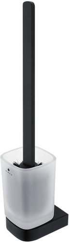 Nimco Toilet brush with square handle stainless steel - glass Nikau black NKC-30094CN-HR-90 - Toilet Brush - Main image