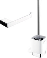 Nimco Set toilet brush and toilet paper holder - ceramic Kibo chrome Ki-set-94KN-26 - Bathroom Accessory Set