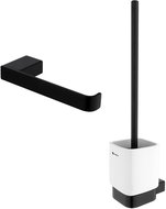 Nimco Set toilet brush and toilet paper holder - ceramic Kibo black Ki-set-94KN-90 - Bathroom Accessory Set