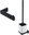 Maya black Bathroom set for toilet - toilet brush and paper holder MAC-set-94KN-90