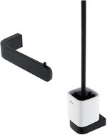 Nimco Set toilet brush and toilet paper holder - ceramic Nikau black NKC-set-94KN-90 - Bathroom Accessory Set