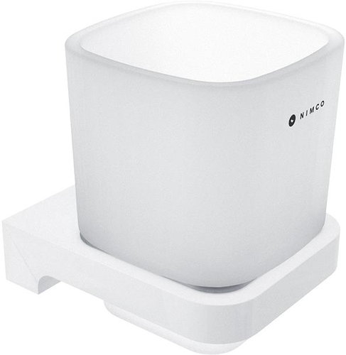 NIMCO Maya white toothbrush holder, frosted glass container - Toothbrush Holder - Main image