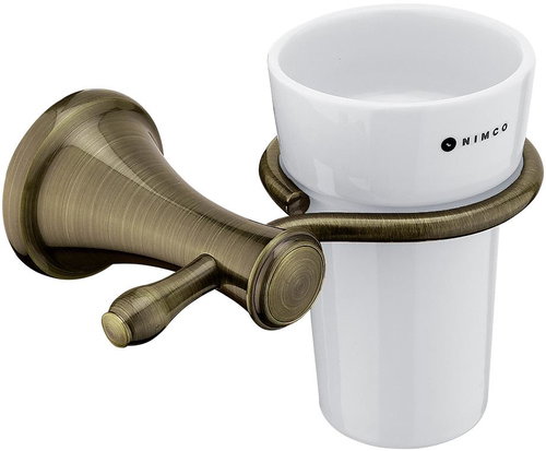 NIMCO Retro wall mounted toothbrush holder with ceramic cup LA 19058KU-65 - Toothbrush Holder - Main image