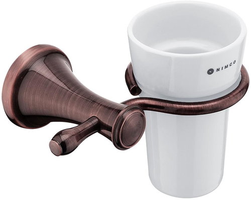 NIMCO Retro wall mounted toothbrush holder with ceramic cup LA 19058KU-80 - Toothbrush Holder - Main image