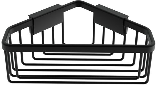 Nimco Kibo 23cm corner wire bathroom shelf, brass, matte black - Bathroom Shelf - Main image