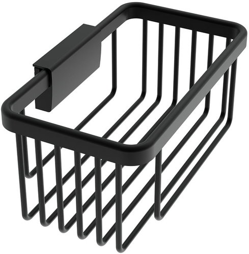 Nimco Kibo 18cm wire bathroom shelf, matte black brass - Bathroom Shelf - Main image