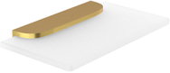 Nimco Nikau 20cm frosted glass bathroom shelf for mobile phone, brushed gold - Bathroom Shelf