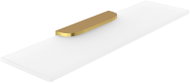 Nimco Nikau 40cm frosted glass bathroom shelf, brushed gold - Bathroom Shelf