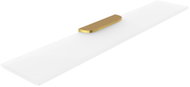 Nimco Nikau 60cm frosted glass bathroom shelf, brushed gold - Bathroom Shelf